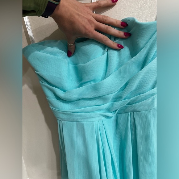 Elegant Strapless Blue Dress - Picture 2 of 7